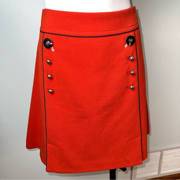 leifsdottir Dresses & Skirts - Leifsdottir Orange-Red Button-Accent Skirt | Anthropologie | Size 10